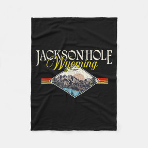Jackson Hole Wyoming Grand Teton Mountains Vintage Fleece Blanket