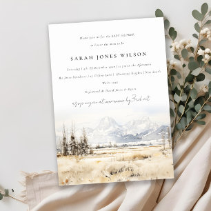 Jackson Hole Wyoming Landscape Baby Shower Invitation