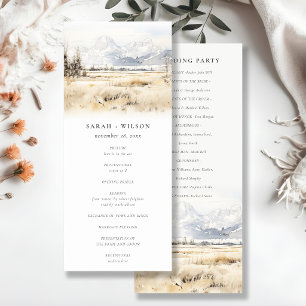 Jackson Hole Wyoming Landscape Wedding Program Invitation