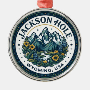 Jackson Hole Wyoming Metal Tree Decoration