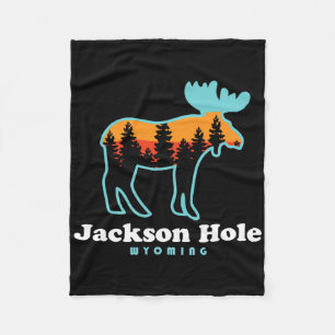 Jackson Hole Wyoming Moose Mountains Grand Tetons  Fleece Blanket