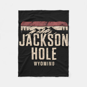 Jackson Hole Wyoming Mountain Hiking Souvenir Gift Fleece Blanket