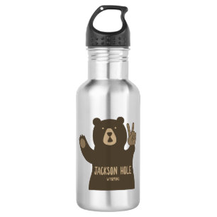 Jackson Hole Wyoming Peace Bear 532 Ml Water Bottle