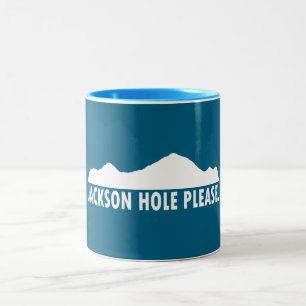 Jackson Hole Wyoming Please Two-Tone Coffee Mug