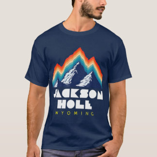 Jackson Hole Wyoming   Ski Resort 1980s Retro T-Shirt