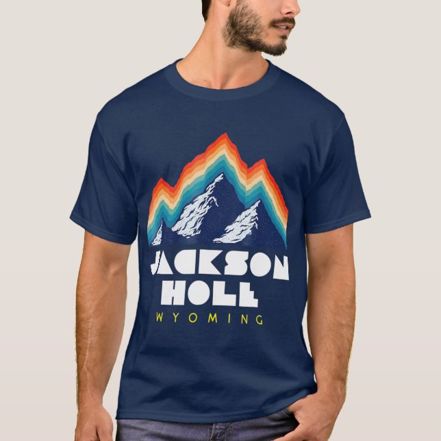 Jackson Hole Wyoming   Ski Resort 1980s Retro T-Shirt (Front)
