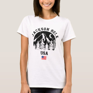 Jackson Hole Wyoming Ski Resort Alpine Skiing Amer T-Shirt