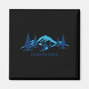 Jackson hole wyoming ski resort skiing skier magnet