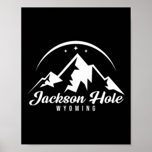 Jackson Hole Wyoming Ski Resort Skiing Snowboardin Poster
