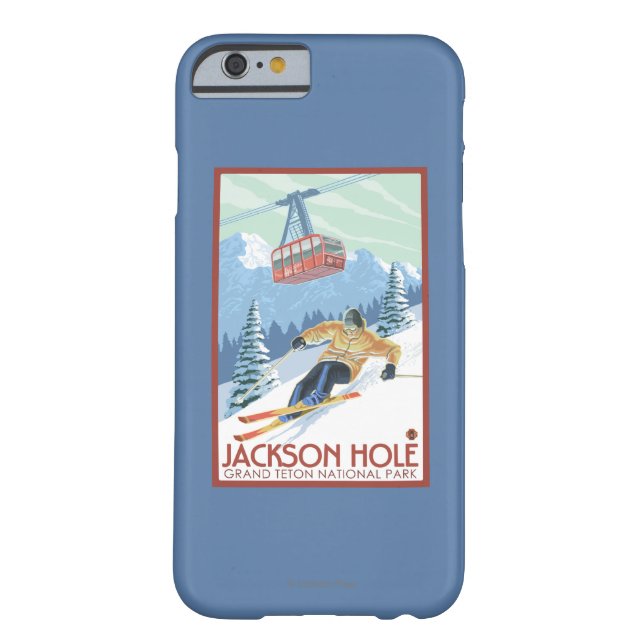 Jackson Hole, Wyoming Skier and Tram Case-Mate iPhone Case (Back)