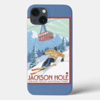 Jackson Hole, Wyoming Skier and Tram