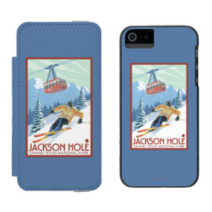 Jackson Hole, Wyoming Skier and Tram Incipio Watson™ iPhone 5 Wallet Case