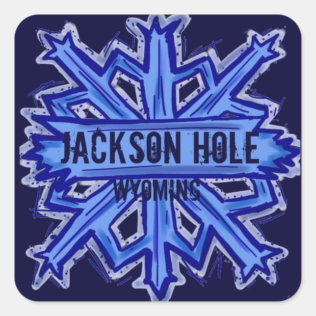 Jackson Hole Wyoming snowflake stickers (Front)