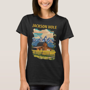 Jackson Hole Wyoming Tetons Retro Travel T-Shirt