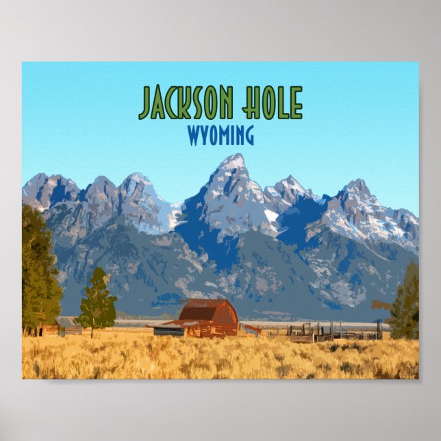 Jackson Hole Wyoming Vintage Poster (Front)
