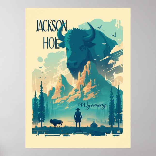Jackson Hole Wyoming Vintage  Poster (Front)