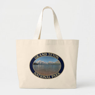 Jackson Lake at Grand Teton National Park Large Tote Bag