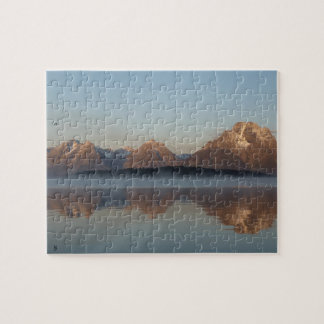 Jackson Lake Dam Reflection in Grand Teton Park Jigsaw Puzzle