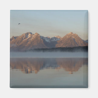 Jackson Lake Dam Reflection in Grand Teton Park Magnet