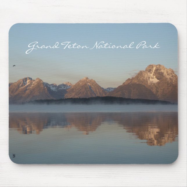 Jackson Lake Dam Reflection in Grand Teton Park Mouse Pad (Front)