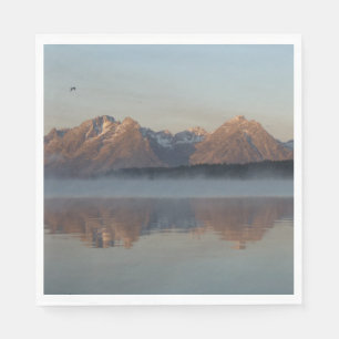 Jackson Lake Dam Reflection in Grand Teton Park Napkin