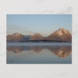Jackson Lake Dam Reflection in Grand Teton Park Postcard