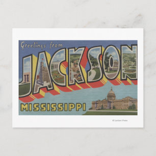Jackson, Mississippi - Large Letter Scenes Postcard