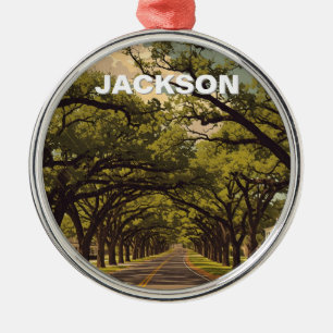 Jackson Mississippi Travel Metal Tree Decoration