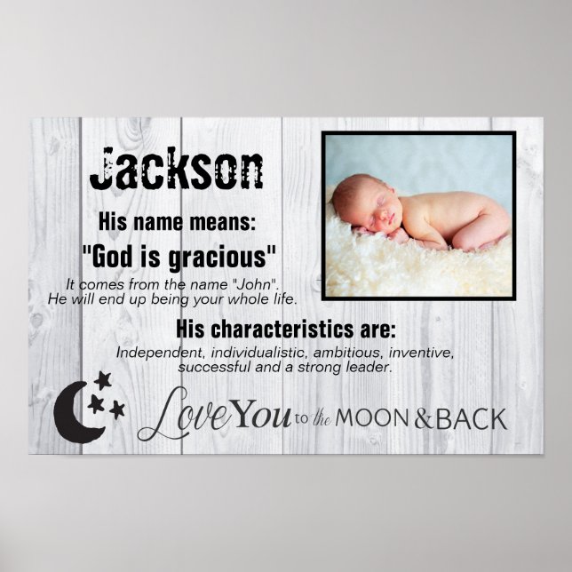 Jackson Photo and Name Meaning Poster (Front)