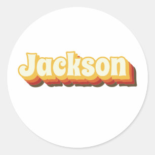 Jackson Retro Vintage Text Classic Round Sticker