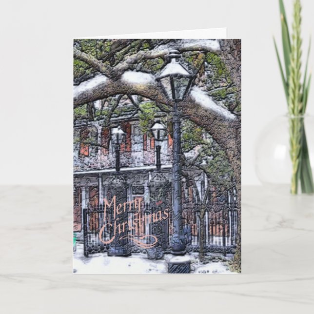 Jackson Square Snow Christmas Holiday Card (Front)
