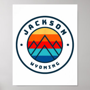 Jackson Wyoming Skiing Snowboarding Family Ski Tri Poster