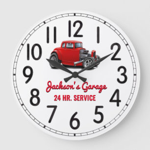 Jackson's 24 Hour Vintage Garage Large Clock
