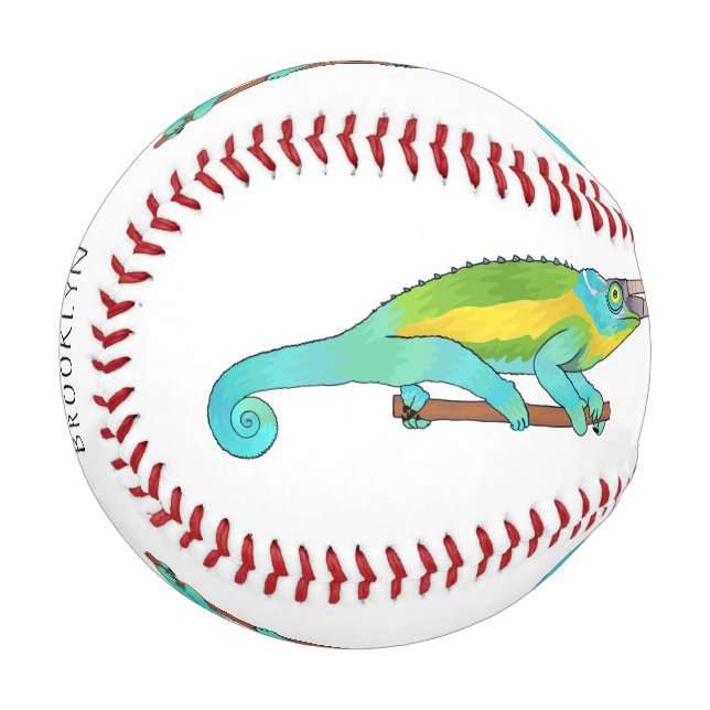 Jackson's chameleon cartoon illustration  baseball (Front Left)