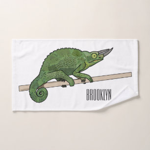 Jackson's chameleon cartoon illustration bath towel set