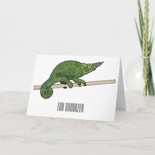 Jackson's chameleon cartoon illustration card