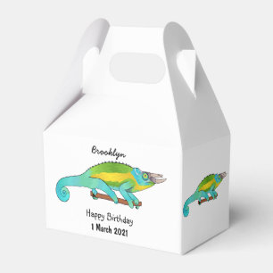 Jackson's chameleon cartoon illustration favour box