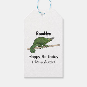 Jackson's chameleon cartoon illustration gift tags