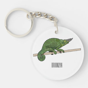 Jackson's chameleon cartoon illustration key ring