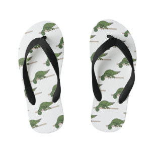 Jackson's chameleon cartoon illustration kid's jandals