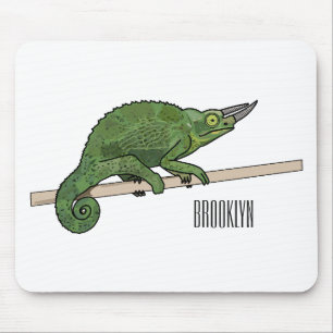 Jackson's chameleon cartoon illustration mouse pad