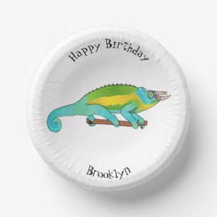 Jackson's chameleon cartoon illustration paper plate