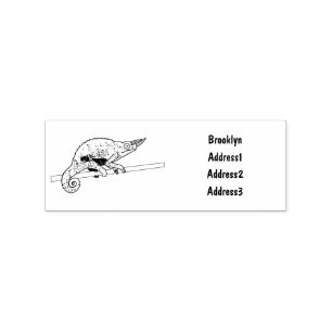 Jackson's chameleon cartoon illustration rubber stamp
