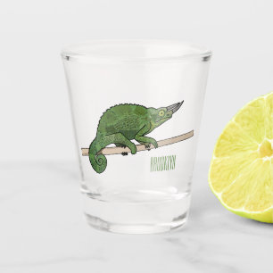 Jackson's chameleon cartoon illustration shot glass