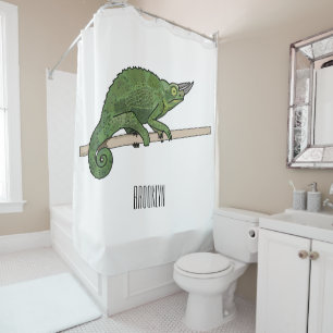 Jackson's chameleon cartoon illustration shower curtain