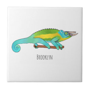 Jackson's chameleon cartoon illustration tile