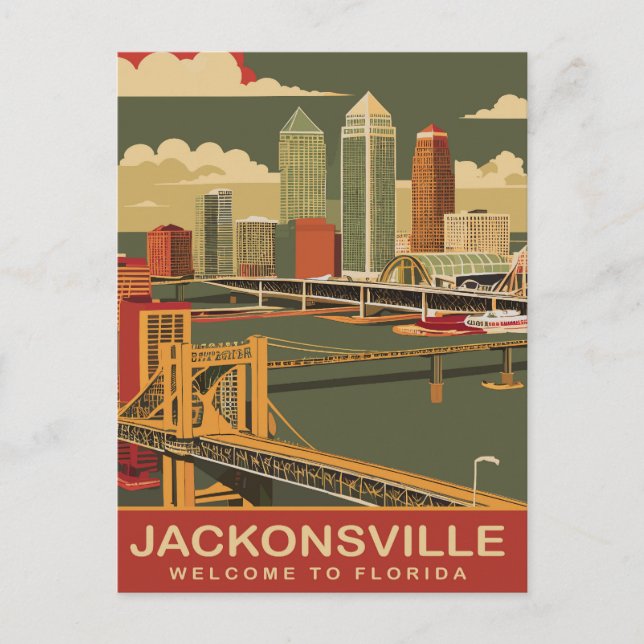 Jacksonville, Atlantic Coast, Travel Postcard (Front)