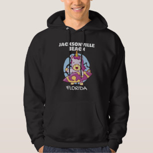 JACKSONVILLE BEACH FLORIDA Surf Retro Unicorn Surf Hoodie