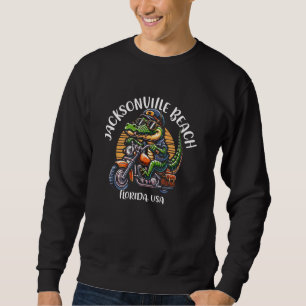 Jacksonville Beach Florida USA Alligator Motorcycl Sweatshirt