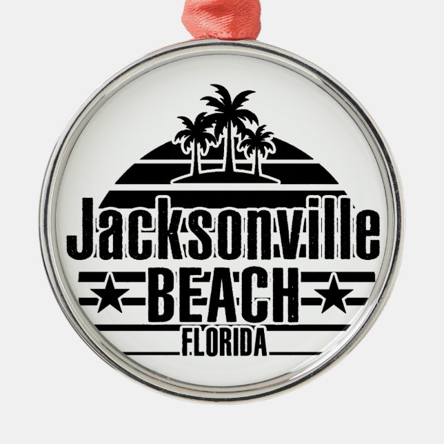 Jacksonville Beach Metal Tree Decoration (Front)